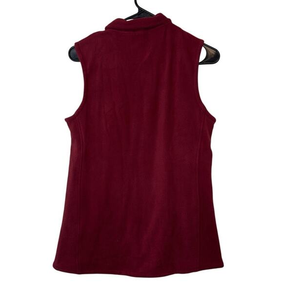 NWOT Cuddl Duds Women’s Full Zip Fleece Vest Red Size M Cranberry Stretch Soft - Picture 2 of 7